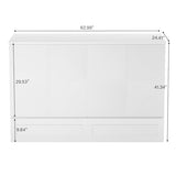 PVWIIK Full Murphy Bed with Storage Drawer & Charging Station for Home Office, Studio or Guest Room,Full Size Bed Frame Murphy Bed with USB Port,Space Saving Design, White PVWIIK