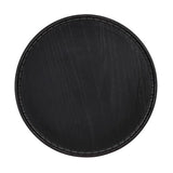 Wnutrees Farmhouse Round Accent End Table, Rustic Side Table Nightstands for Living Room Bedroom, Wood Tray Top, Handcrafted Finish, Set of 2, Black Wnutrees