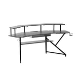 Auromie 72" Gaming Desk with Power Outlet & Led Strip, Large Wing-Shaped Computer Desk w Monitor Stand & Keyboard Tray & RGB Mouse Pad, Studio Desk w Storage Shelf Headphone Hook Cup Holder Auromie