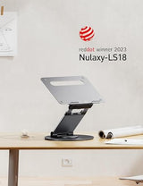 Nulaxy Telescopic 360 Rotating Laptop Stand for Desk Adjustable Height Swivel Pull Out Design Ergonomic Laptop Riser Standing Desk Converter Fits All 10-17" Laptops Computer MacBook, Gray Nulaxy