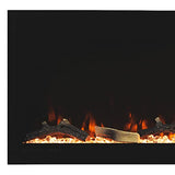 Modern Ember Aerus 72 Inch Smart Linear Electric Fireplace - Recessed in-Wall and Wall-Mount, Multiple Flame Colors, Compatible with Alexa and Google Assistant, Black Modern Ember