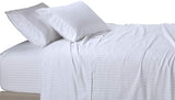 sheetsnthings Damask Stripes 650-Thread-Count Cotton-Blend 4PC Full Bed Sheets Set, White sheetsnthings
