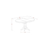 HomeStock Linen White Dining Table Set with 6 Wooden Chairs - Oval Kitchen Table Espresso/37 Chair HomeStock