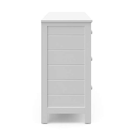 Storkcraft Moss 6 Drawer Dresser (White) – GREENGUARD Gold Certified Nursery Dresser, Safety-Focused Interlocking Drawer System, Chest of Drawers for Bedroom, Wood Craftsmanship Storkcraft