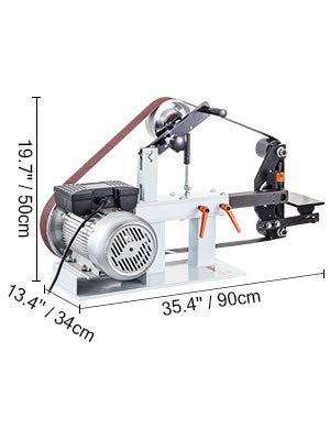 Happybuy 2Hp Belt Grinder Constant Speed 2 X 82 inch Belt Disc Sander with 3 Grinding Wheel 110V Bench Sander 12 inch Wheel and Flat Platen Tool Rest for Knife Making - WoodArtSupply