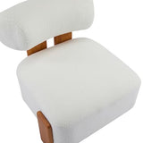 Merax 27.25" Modern Boucle Accent Chair with Solid Wood Frame and Rolled Backrest, Soft & Durable Boucle Upholstery Lounge Chair for Living Room, Bedroom, or Office, Natural+Beige Merax