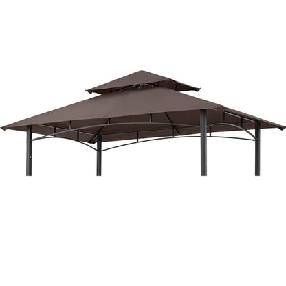 Grill Gazebo Canopy Replacement - ABCCANOPY 5x8 Double Tiered BBQ Canopy Top Cover, Outdoor Grill Tent Roof for #L-GG001PST-F (Brown)