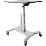 StarTech.com Mobile Standing Desk - Portable Sit Stand Ergonomic Height Adjustable Cart on Wheels - Rolling Computer/Laptop Workstation Table with Locking One-Touch Lift for Teacher/Student (STSCART) StarTech.com
