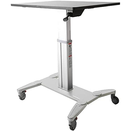 StarTech.com Mobile Standing Desk - Portable Sit Stand Ergonomic Height Adjustable Cart on Wheels - Rolling Computer/Laptop Workstation Table with Locking One-Touch Lift for Teacher/Student (STSCART) StarTech.com