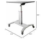 StarTech.com Mobile Standing Desk - Portable Sit Stand Ergonomic Height Adjustable Cart on Wheels - Rolling Computer/Laptop Workstation Table with Locking One-Touch Lift for Teacher/Student (STSCART) StarTech.com