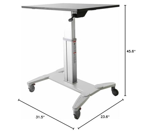 StarTech.com Mobile Standing Desk - Portable Sit Stand Ergonomic Height Adjustable Cart on Wheels - Rolling Computer/Laptop Workstation Table with Locking One-Touch Lift for Teacher/Student (STSCART) StarTech.com