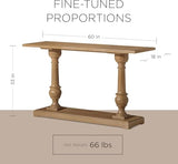 Maven Lane Arthur Traditional Rectangular Accent Console Table for Small Spaces and Front Door Entrance Hallway in Antiqued Natural Finish Maven Lane
