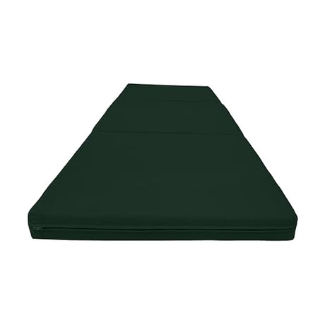 D&D Futon Furniture Trifold Foam Beds, Floor Tri-Fold Bed, Foldable Shikibuton Mattress Cushion Topper Mat for Space Saving Sleepover 3x27x75 in, Hunter Green D&D Futon Furniture
