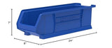 Akro-Mils 30284 Super-Size AkroBins Plastic Storage Bins, Space-Saving Stackable Bins for Garage, Classroom, Warehouse Organization, 24-Inch L x 8-Inch W x 7-Inch H, Blue, 4-Pack Akro-Mils