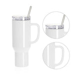PYD Life 40 OZ Sublimation Tumblers with Handle Blanks White with Lid and Stainless Straw for Tumbler Heat Press Sublimation Oven Printing 2 Pack PYD Life