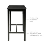 Linon 42 inch Bar Height Pub Claridge Table, Black Linon
