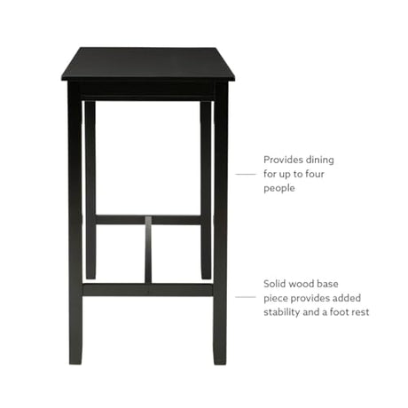 Linon 42 inch Bar Height Pub Claridge Table, Black Linon