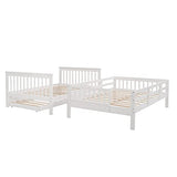 Harper & Bright Designs Full Over Full Bunk Bed with Stairs and Trundle, Wooden Bunk Bed Frame with Storage, for Kids Teens Adults - White Harper & Bright Designs