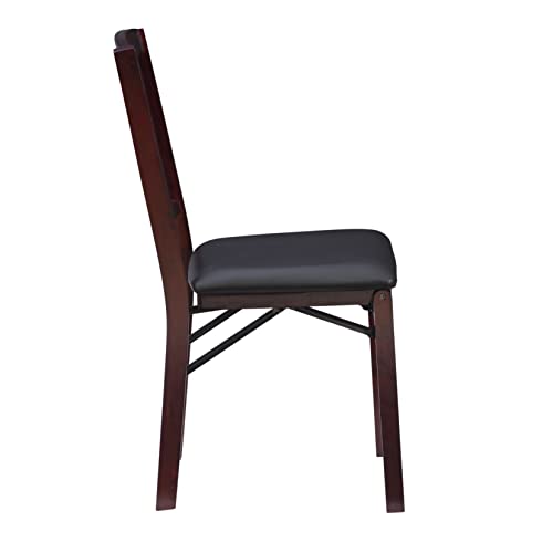 Linon Darwin Mission Back Folding Chair in a Set of Two, Espresso Linon