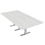 SKUTCHI DESIGNS INC. 8 Person Conference Table with Metal T Bases | Rectangular | Harmony Series | 4' X 8' | White Cypress SKUTCHI DESIGNS INC.