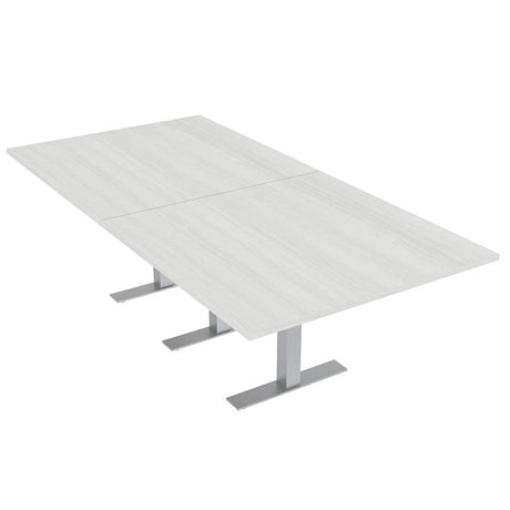 SKUTCHI DESIGNS INC. 8 Person Conference Table with Metal T Bases | Rectangular | Harmony Series | 4' X 8' | White Cypress SKUTCHI DESIGNS INC.