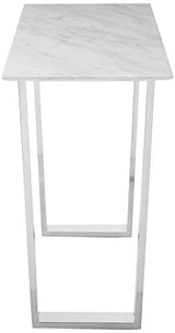 Meridian Furniture Carlton Collection Modern | Contemporary Marble Top Console Table with Stainless Steel Base and Polished Chrome Finish, 48" W x 17.5" D x 30" H, Meridian Furniture