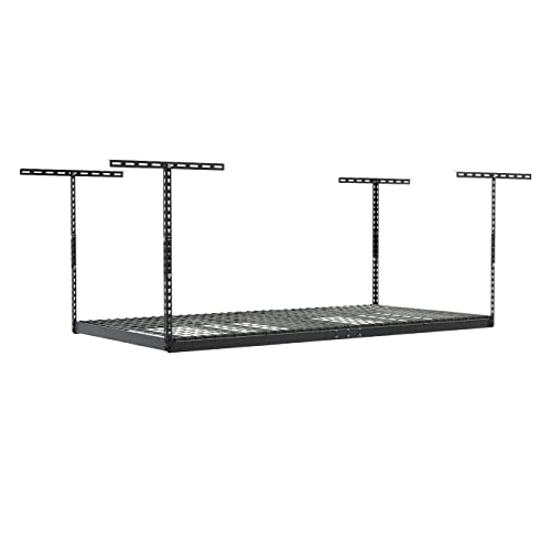 MonsterRax Overhead Garage Storage Rack - 4 x 8 Ceiling Rack for Garage Shelving, Organization, Adjustable Hanging Storage, Grey 18"- 33" Height Adjustment MonsterRAX Storage Solutions