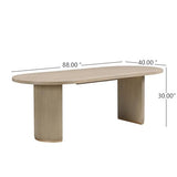 Christopher Knight Home Lancas Modern Minimalist Wooden Indoor Dining Table - Oval Top Pedestal Design - Dining Table Set for 6 - Light Ash Finish - Restaurant, Family Gatherings, Kitchen, Dining Room Christopher Knight Home