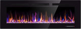Xbeauty 50 inch Wall Mounted Recessed Electric Fireplace Insert, Ultra-Thin Lightweight LED Flush Mount Linear Fireplace Heater, Fit 2x4&2x6 Stud w/Touch Screen,Remote Control,750W-1500W,Black Xbeauty