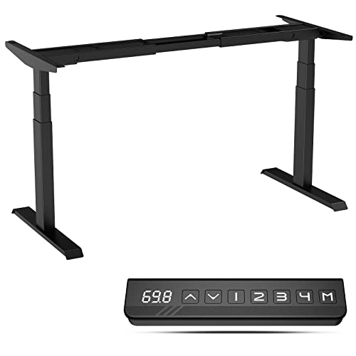 AITERMINAL Electric Standing Desk Frame Dual Motor Height Adjustable Desk Motorized Stand Up Desk-Black(Frame Only) - WoodArtSupply