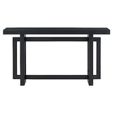 Merax Wood Entryway Console Table, Modern Line Frame with Industrial Concrete Top, for Living Room/Hallway/Foyer, Black Merax