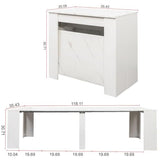 HOMBIX Expandable Dining Table, Transformer Console to Dining Table for 12, Folding Space Saving Dining Room Table with Elegant Marble Top, Marble White HOMBIX