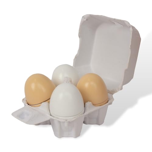 Wooden Eggs, 4PCS Easter Egg Cutting Toys Wooden Play Food Pretend Play Food Sets for Kids Early Development, Christmas Birthday Gifts WOODENFUN
