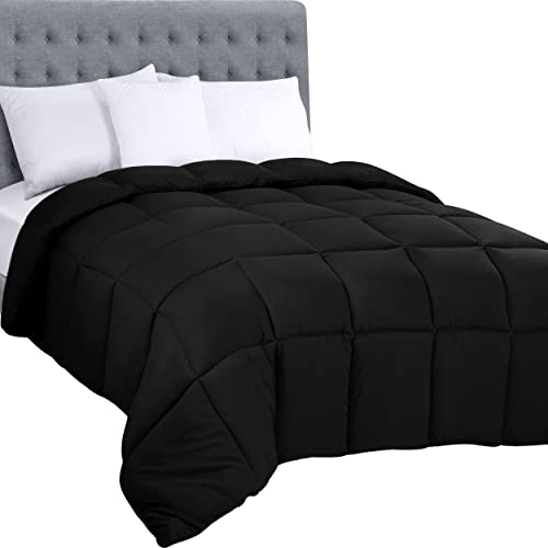 Utopia Bedding Comforters King Size, All Season Duvet Insert, Down Alternative Box Stitched Bed Comforter with Corner Tabs, Machine Washable (Black) Utopia Bedding