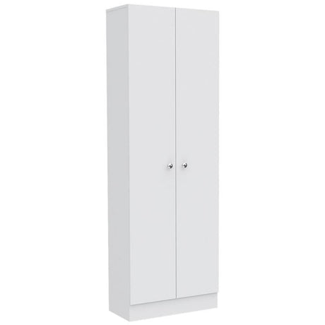 Tuhome 70" Tall Storage Cabinet, Multistorage Pantry Cabinet with Five Adjustable Shelves, Double Large Door Cabinet for Kitchen, Bathrooom, Dinning Room and Laundry Room -White Tuhome