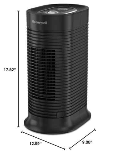 Honeywell AllergenPlus HEPA Tower Air Purifier, Airborne Allergen Reducer for Small Rooms, Reduces Allergens, Smoke, Wildfire Smoke, Pollen, Pet Dander and More, Black, HPA060 Honeywell