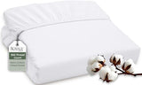 ROYALE LINENS 300 Thread Count 100% Long Staple Combed Cotton Fitted Sheet Full - Super Soft Deep Pocket Bottom Sheet - Fitted Sheets Only - Elastic Sheets (Full, White) ROYALE LINENS