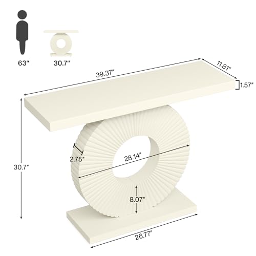 Tribesigns Modern Console Table with Geometric Base, 40 inch Wood Entryway Table Sofa Table Narrow Long, Contemporary Accent Table for Living Room, Entryway, Hallway Tribesigns