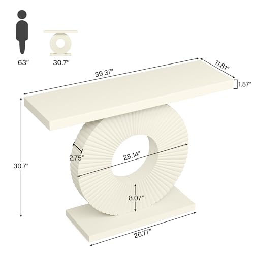 Tribesigns Modern Console Table with Geometric Base, 40 inch Wood Entryway Table Sofa Table Narrow Long, Contemporary Accent Table for Living Room, Entryway, Hallway