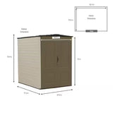 Rubbermaid Large Vertical Resin Outdoor Storage Shed With Floor (5 x 6 Ft), Weather Resistant, Brown, Organization for Home/Backyard/Garden Tools/Lawn Mower/Bike Storage/Pool Supplies Rubbermaid