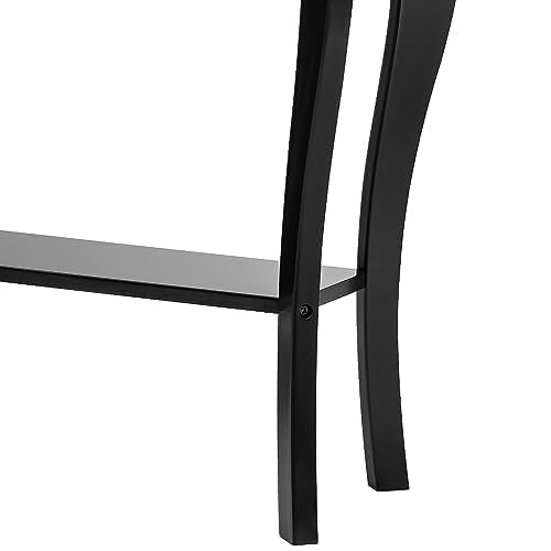 ChooChoo Narrow Console Table with Drawer, Chic Accent Sofa Table, Entryway Table, Black ChooChoo