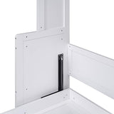 Ball & Cast Murphy Bed Queen Size,Murphy Bed Cabinet W/Shelf,Wood Hidden Wall Bed W/Desk,Hideaway Bed Frame for Guest Room,Bedroom,Living Room,White Ball & Cast