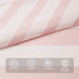 Reversible Striped Twin Comforter Set-Bed in A Bag 5-Pieces Bedding Set with Double-sided Stripes Design-Warm & Cozy Bed Set Includes Twin Size Comforter, Sheets Set, Pillowcase and Sham, Blush Regency Heights
