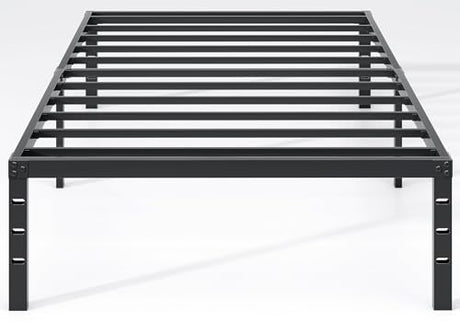 NEW JETO Metal Bed Frame,Twin Size Bed Frame with Storage Space,Heavy Duty Sturdy Mattress Foundation,Easy Assembly,No Box Spring Needed, Black,18 Inch,Twin NEW JETO