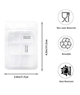 50 Packs Wax Melt Clamshells Molds,Wax Melt Containers,6 Cavity Clear Plastic Cube Tray for Wickless Wax Melt Candles