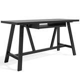 SIMPLIHOME Dylan SOLID WOOD Modern Industrial 60 inch Wide Home Office Desk, Writing Table, Workstation, Study Table Furniture in Black SIMPLIHOME