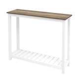 FOLUBAN Farmhouse Sofa Table, Rustic Vintage Console Table for Entryway, Living Room, Hallway, White FOLUBAN