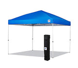 E-Z UP Envoy Outdoor Canopy Pop Up Tent, 10' x 10', Roller Bag, 4-Piece Spike Set, Recreational Grade, Royal Blue Top E-Z UP