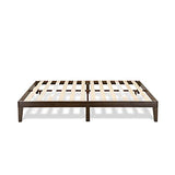 East West Furniture DNP-22-Q Walnut Queen Platform Bed Frame with Solid Wood Legs East West Furniture