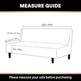 PrinceDeco Stretch Armless Futon Cover - Full Queen Size Sofa Slipcover - Furniture Protector With Elastic Bottom, Checked Pattern Jacquard, Dusty Blue PrinceDeco